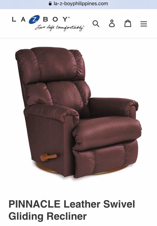 LaZboy PINNACLE Leather Swivel Gliding Recliner Lazy Boy, Furniture
