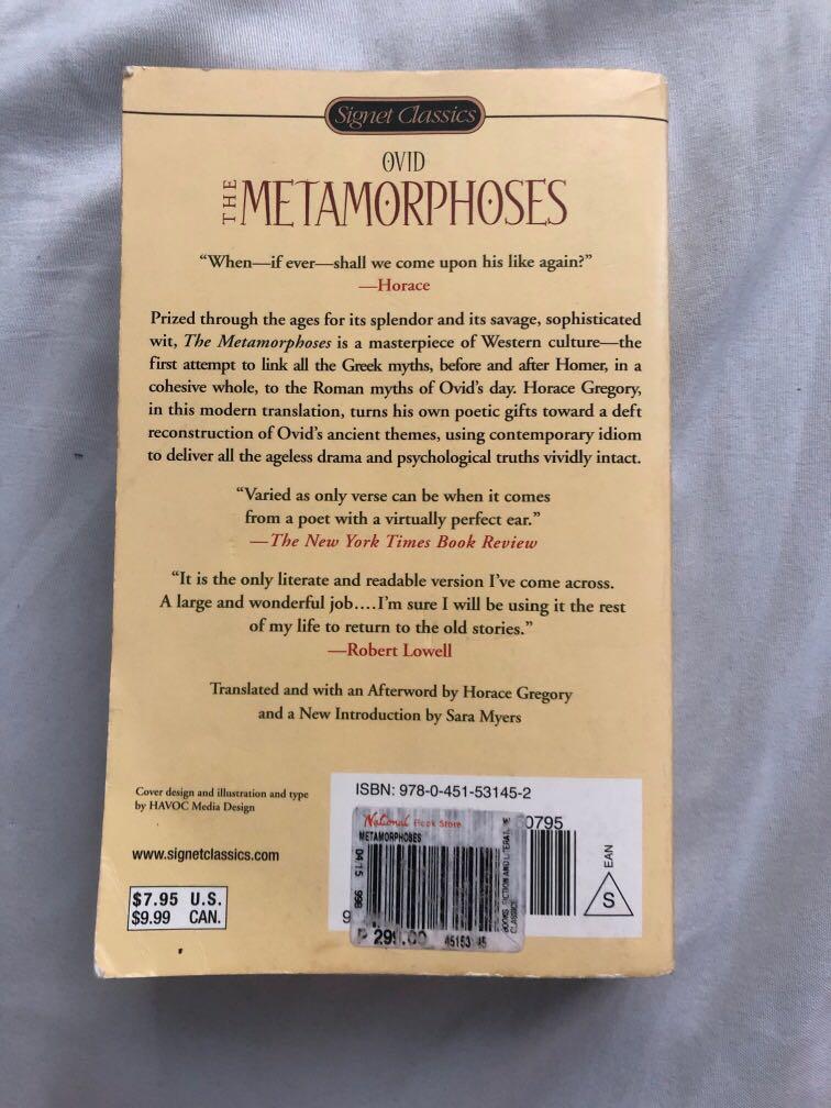 Metamorphoses (Category: Storybooks) located in Mandaluyong City. Submitted by lambaring (Listing ID 1047605267, Image 3). Description: Bought in 2019 (pre covid days) RFS: not really fond of poems.