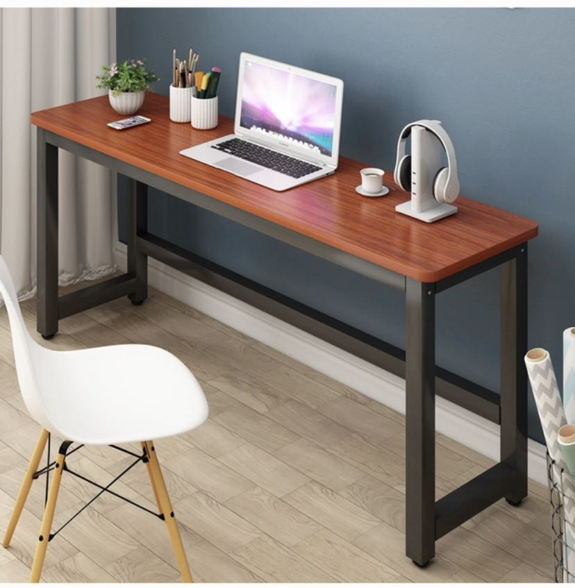 Narrow computer table / desk, Furniture, Tables & Chairs on Carousell