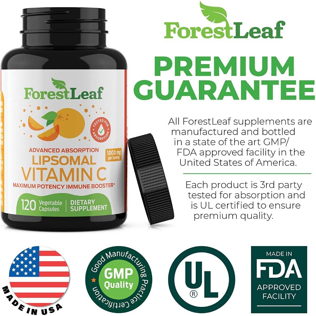 Natural Liposomal Vitamin C Immune System Booster 1000mg with MCT Oil