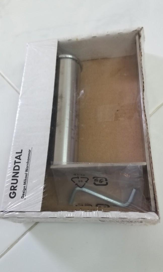 NEW IKEA GRUNDTAL Toilet Roll Holder, Stainless Steel, Furniture
