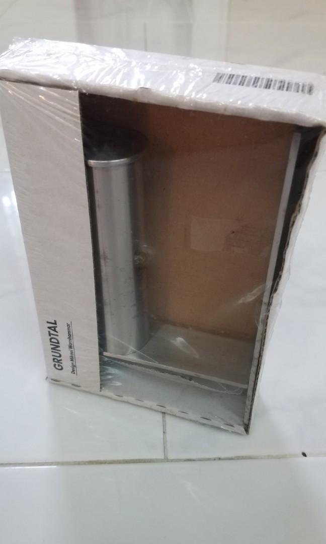 NEW IKEA GRUNDTAL Toilet Roll Holder, Stainless Steel, Furniture