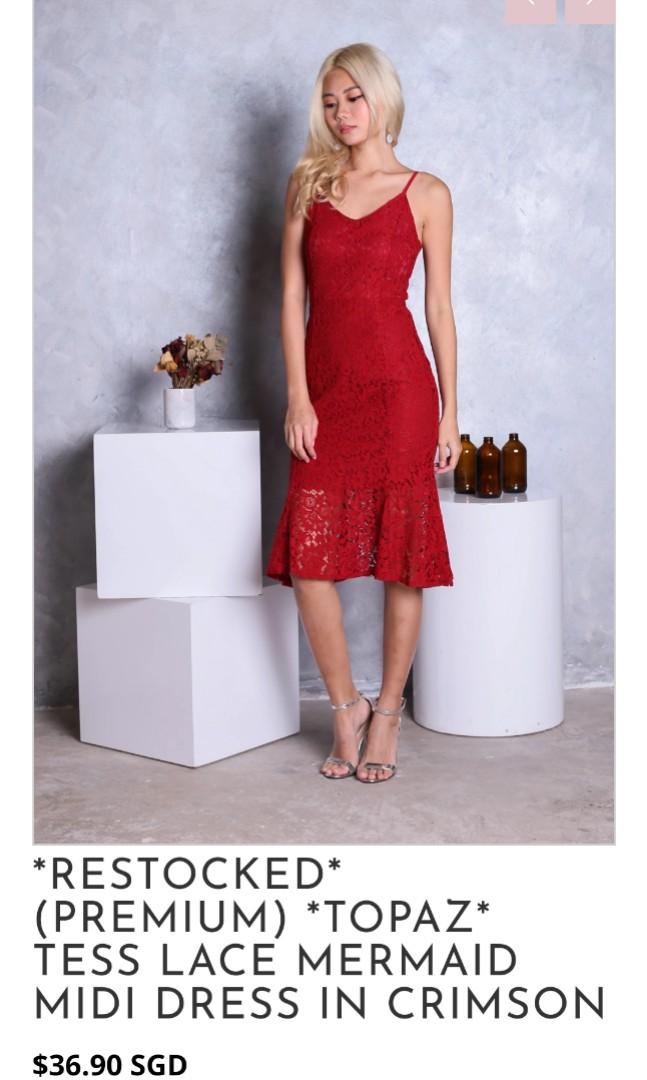 Lace mermaid midi best sale dress