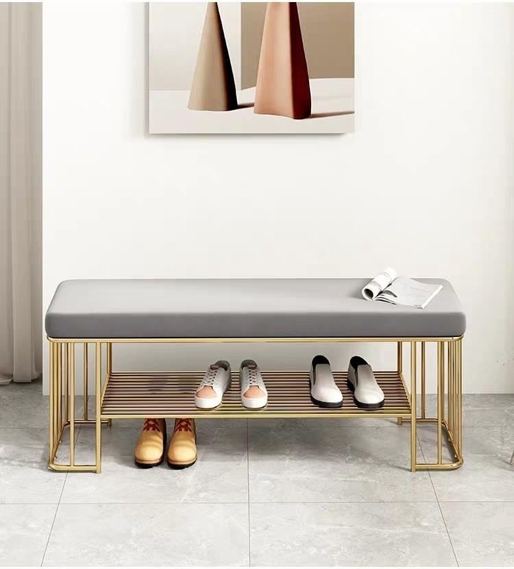 Gold shoe new arrivals rack