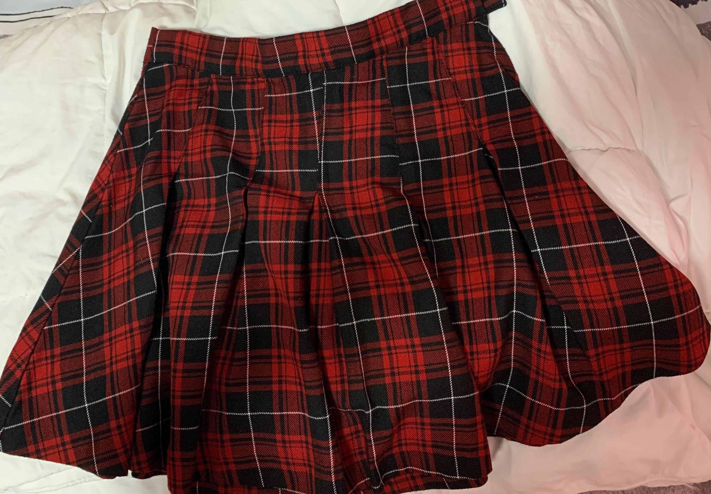 Plaid skater new arrivals skirt red