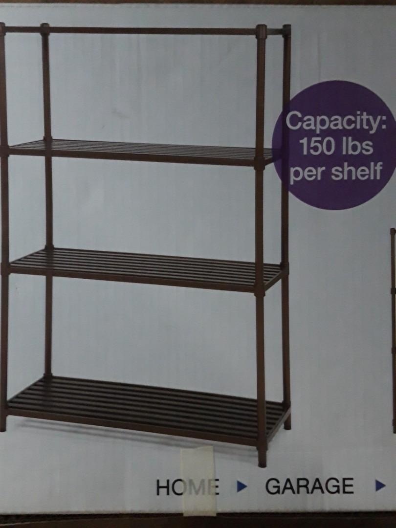 Seville 4-shelf heavyduty storage (Category: Shelves, Cabinets & Racks) located in Pasig City. Submitted by finderskeepfirst (Listing ID 1047695621, Image 1). Description: 9/10 condition, good as new stored in box bought from true value for P4495 rfs: moving out.