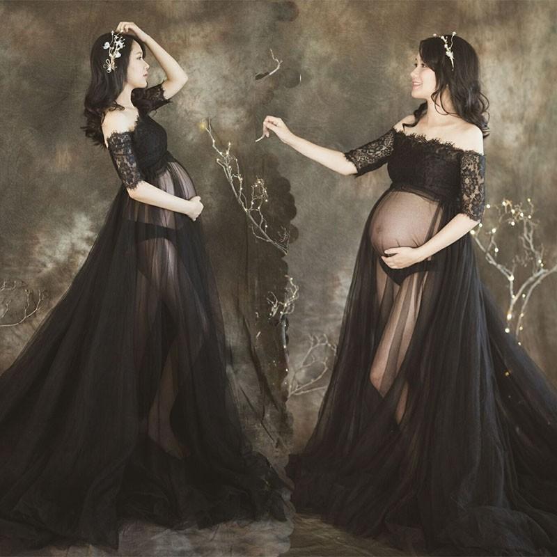 sexy black maternity dress