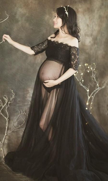 sexy black maternity dress
