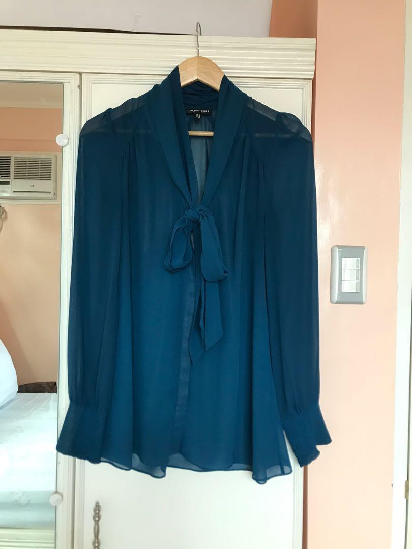 warehouse sheer sleeve top