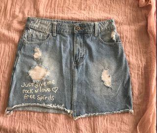 rocky jeans skirt