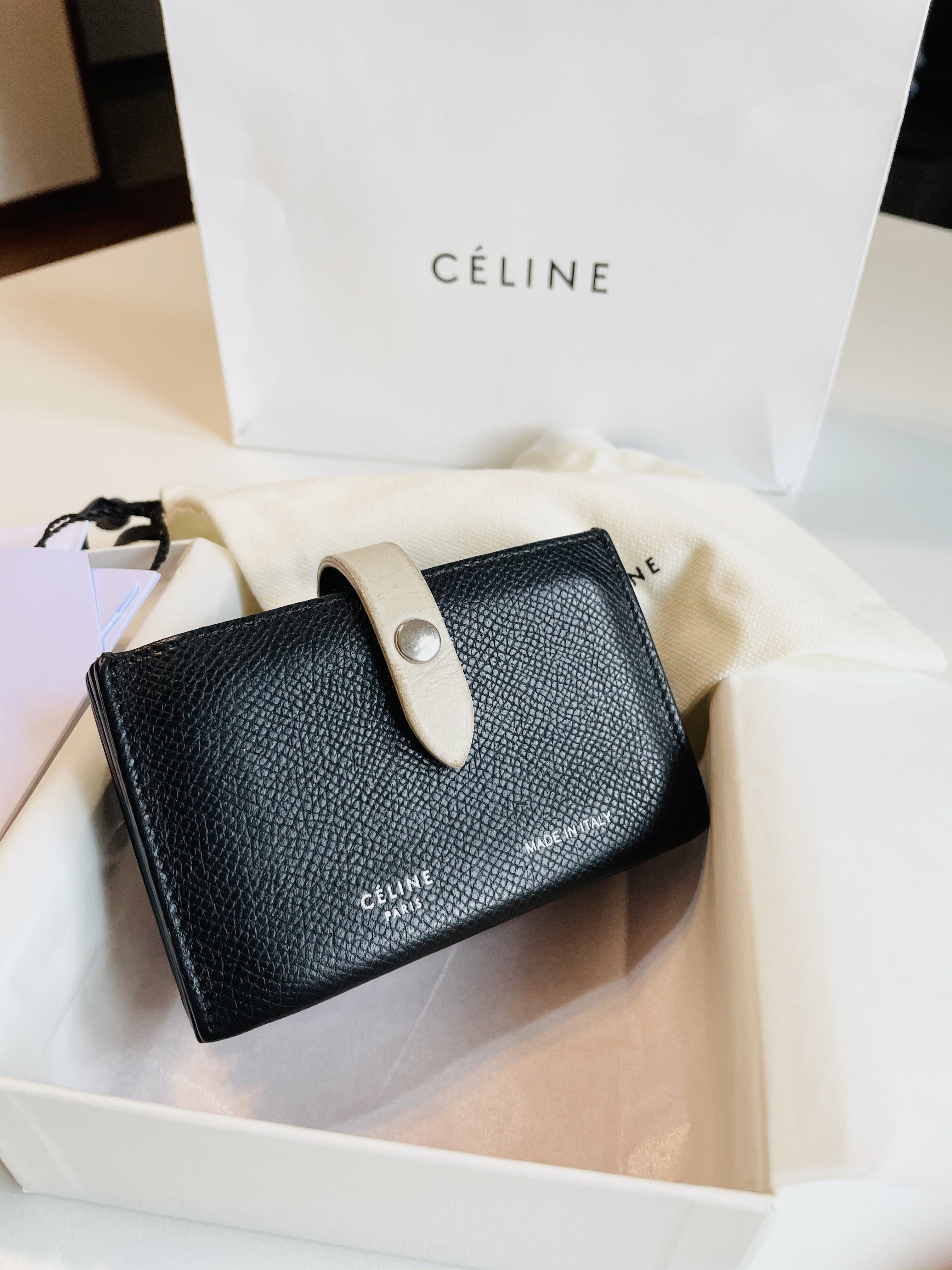 Celine Accordion Card Holder Card Case Red Black with Box Free Shipping