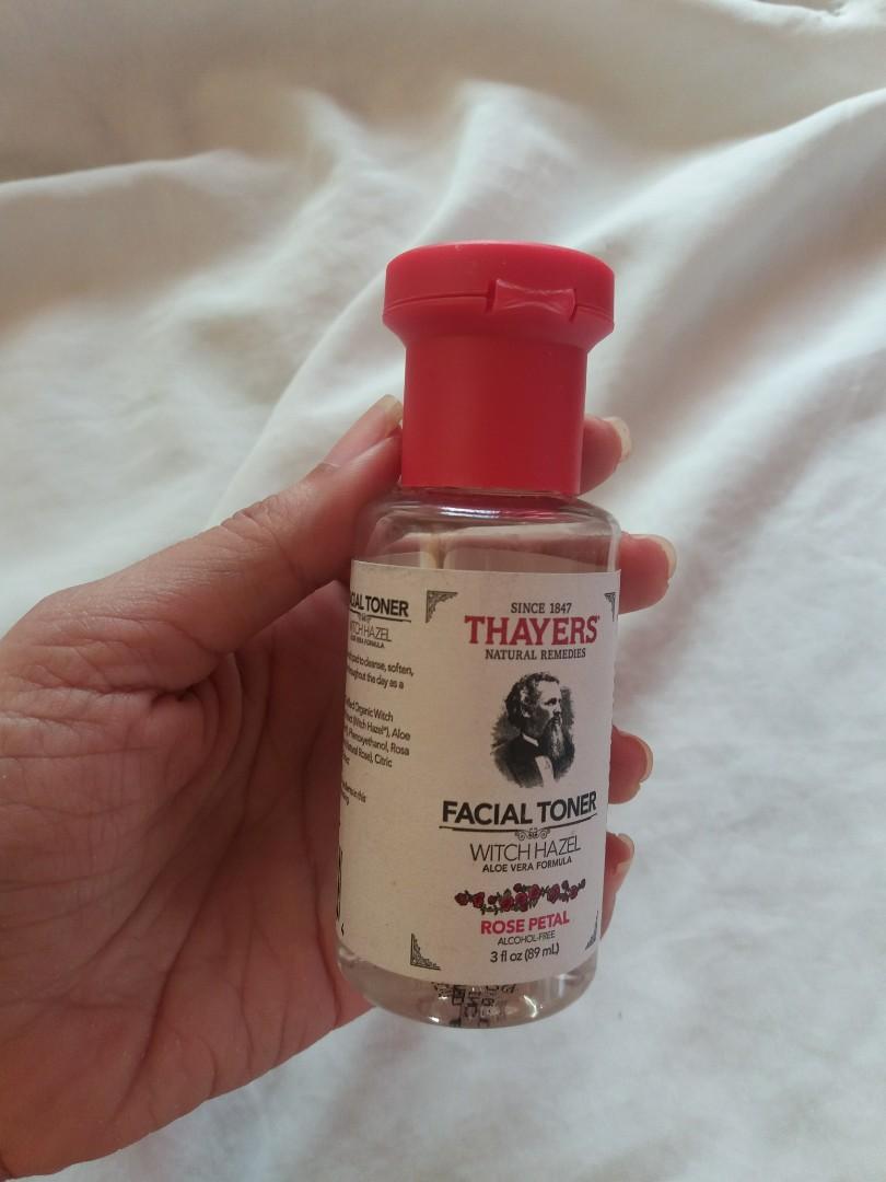 Thayers Witch Hazel Toner in Rose Petal (Category: Face Care) located in Batangas. Submitted by prebyams (Listing ID 1047620290, Image 1). Description: 75% left RFS: I'm using new set of skincare. #beautymnl #thayers #thayer #witchhazel #witch #hazel #toner.