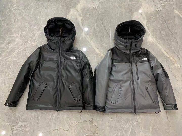 The north face mountain down leather jacket black hotsell