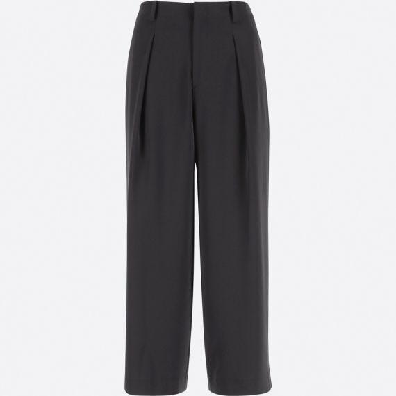 black wide leg ankle pants