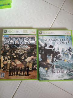Xbox360 Games (2 For-$15) Chrome Hounds & Armored core 4 .