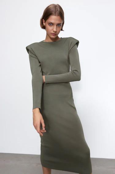 Zara knit dress with Shoulder pads 