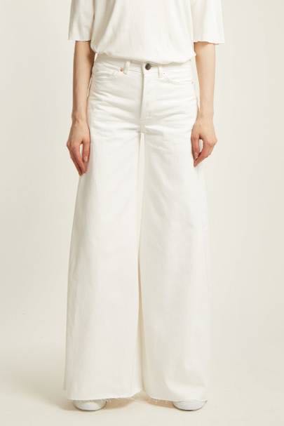 zara white flared trousers