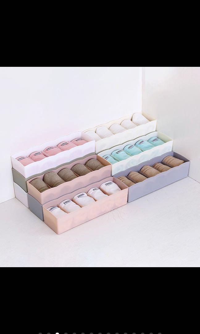 5 Grid Cabinet Underwear Organizers (Category: Storage Boxes & Baskets) located in Taguig. Submitted by endlessbliss_ph (Listing ID 1047961377, Image 1). Description: Swipe left for exact measurements. FOR PRE-ORDER 5-15 days ETA, usually arrives earlier.