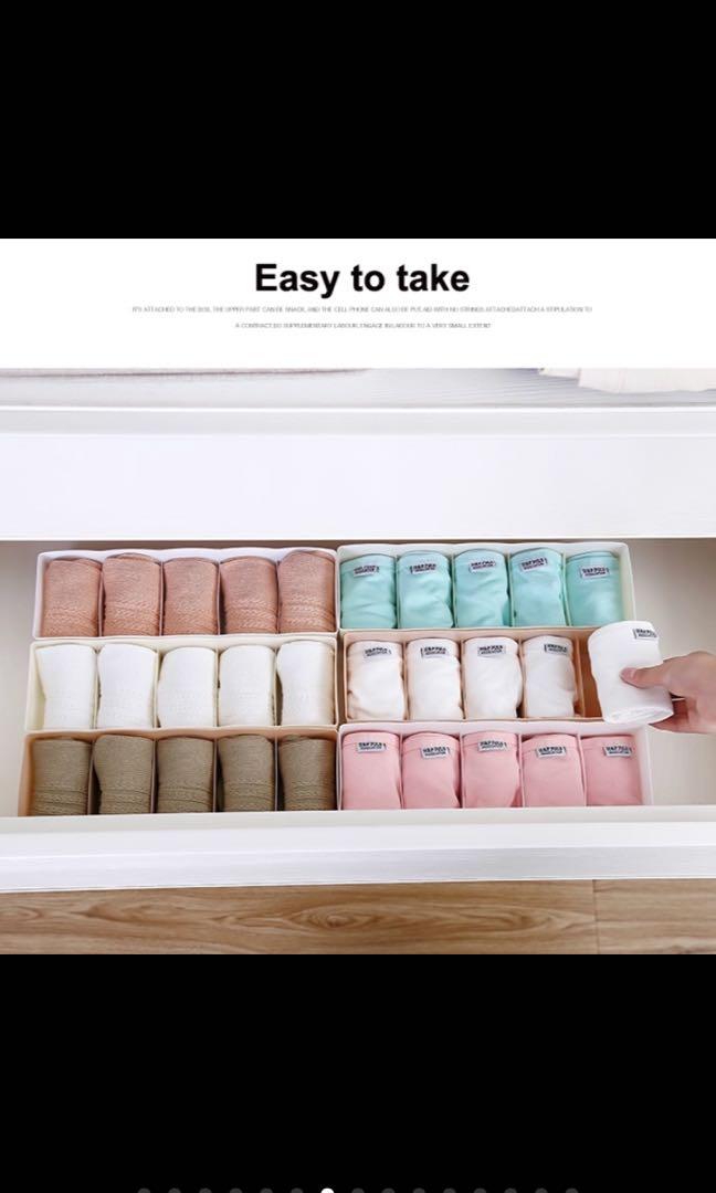 5 Grid Cabinet Underwear Organizers (Category: Storage Boxes & Baskets) located in Taguig. Submitted by endlessbliss_ph (Listing ID 1047961377, Image 3). Description: Swipe left for exact measurements. FOR PRE-ORDER 5-15 days ETA, usually arrives earlier.