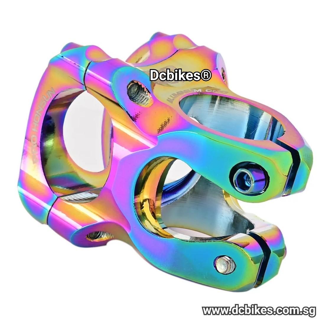 35mm Anodized Rainbow MTB Stem Dcbikes 31.8mm Colours Oil Slick Purple Red Black Blue New 35mm Clamp Colour Oil Slick Rainbow Sports Equipment Bicycles Parts Parts Accessories on Carousell