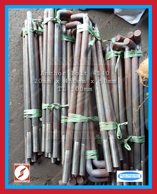 Anchor Bolt , J bolt , L type , A325 , 4140 , 1045 , A307 , A304