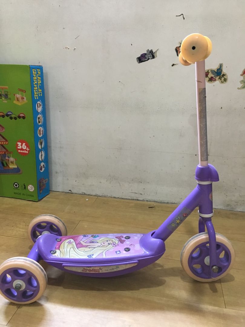 purple kids scooter