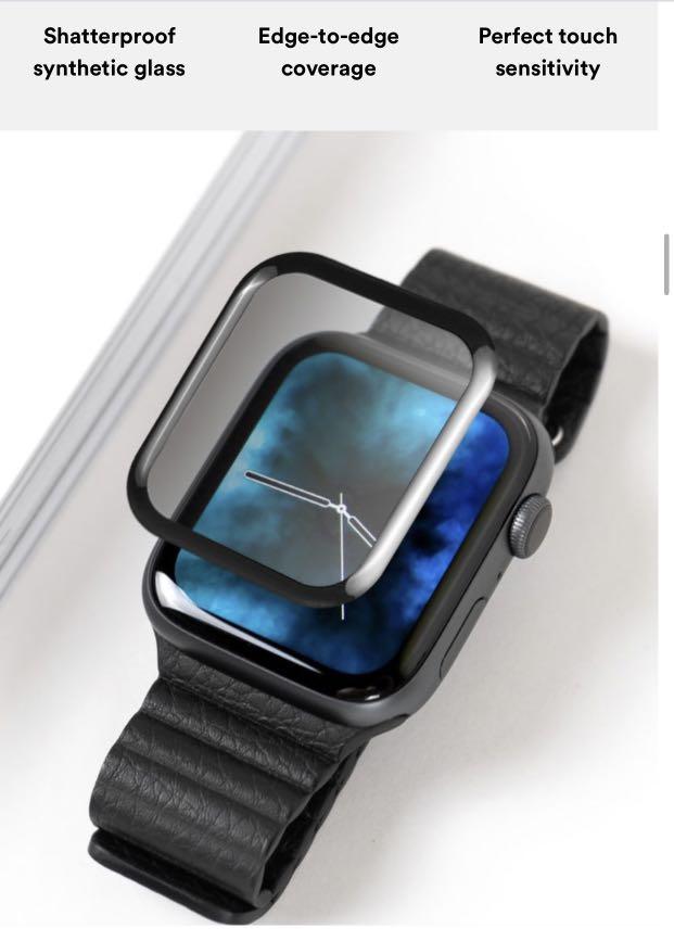 BodyGuardz PRTX Shatterproof Synthetic Glass Screen Protector for 44mm 40mm Apple Watch Series 6 5 4 SE