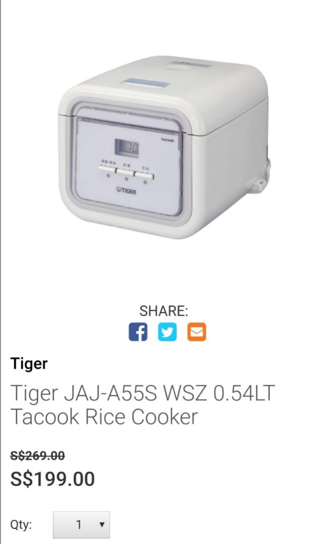 Brand new Tiger JAJA55S WSZ 0.54LT Tacook Rice Cooker, TV & Home
