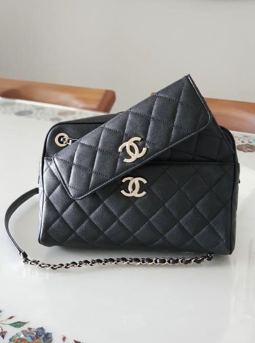 Chanel Zippy Mid-Length Medium Wallet in Black Caviar and LGHW