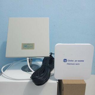 COMPLETE SET 64 FEET OUTDOOR ANTENNA 14DBI WITH GLOBE PREPAID WIFI,  Electronics, Others on Carousell