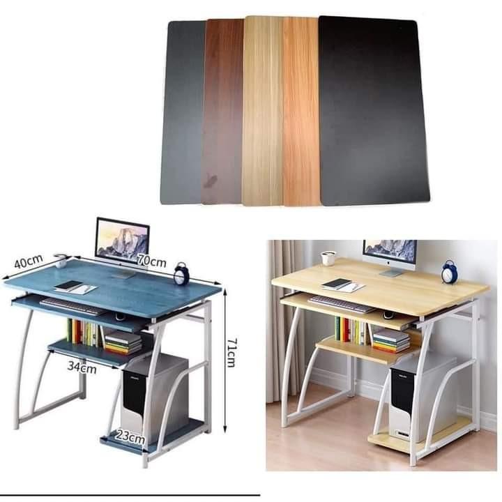 Office Computer Desktop Study Table (Category: Tables & Sets) located in Manila. Submitted by acinad_ (Listing ID 1047939112, Image 1). Description: Computer / Desktop Table Available colors: (from left to right) - Black - Dark Brown - Light Brown - Brown For shipping: - Grab Delivery - LalaMove - Angkas Message for inquiries!.