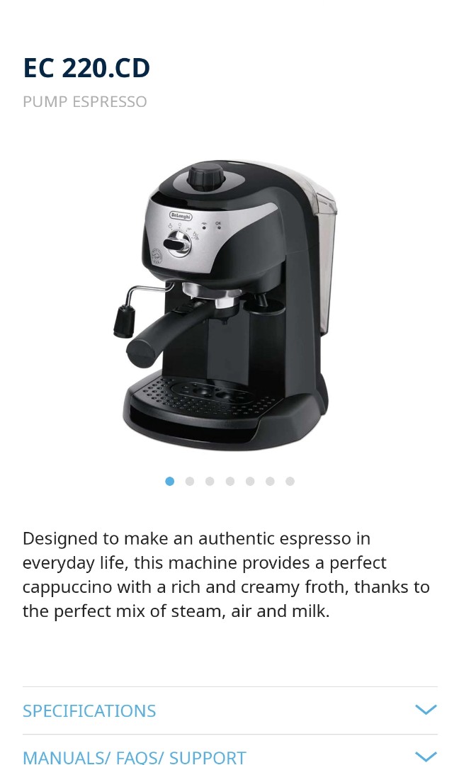 Delonghi ec220cd pump espresso maker top