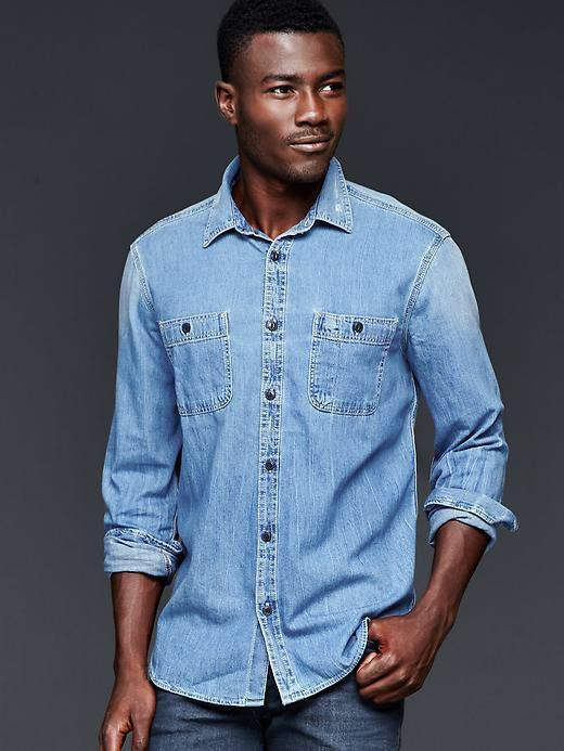 Gap chambray shirt deals