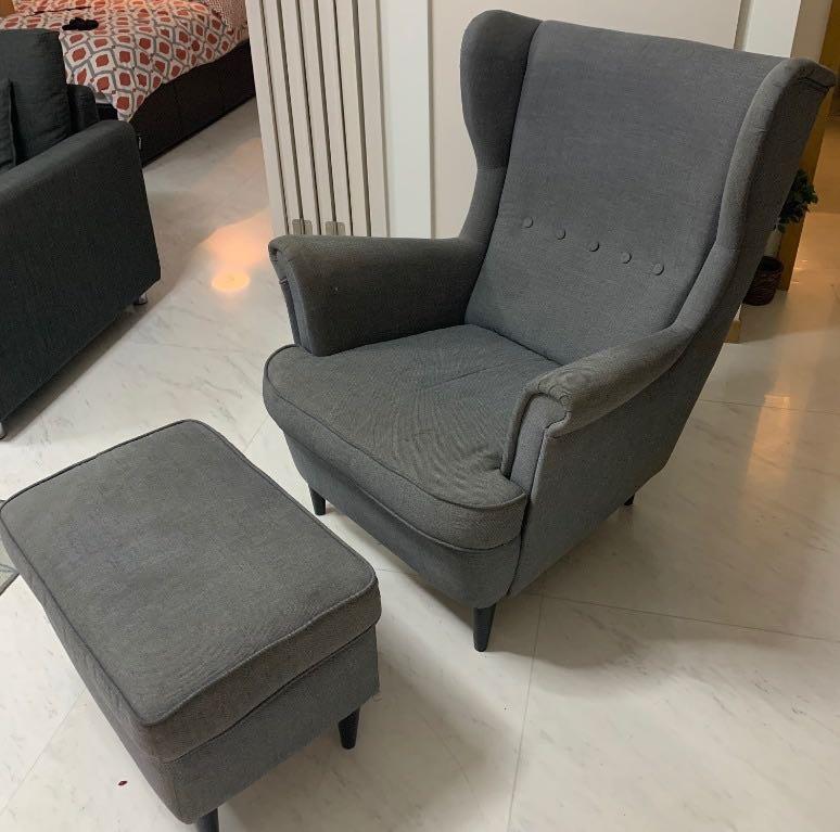 armchair and footstool