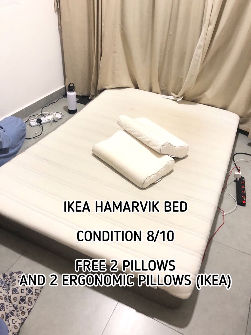 IKEA BED (HAMARVIK) QUEEN SIZE, Furniture & Home Living, Furniture, Bed Frames & Mattresses on
