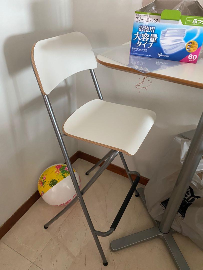 Ikea high table and chairs white, Furniture & Home Living, Furniture