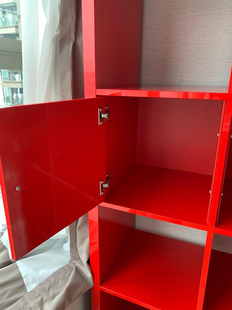 IKEA Kallax red shelving unit, 傢俬＆家居, 傢俬 Carousell