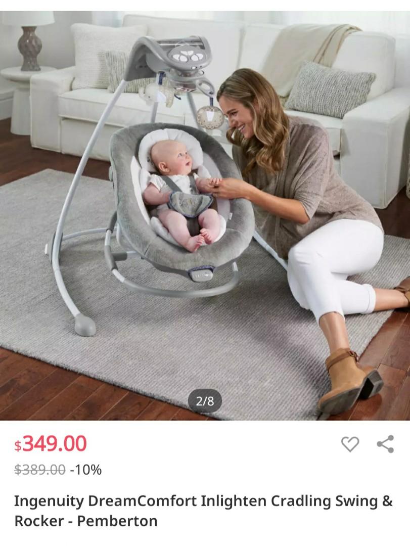 Ingenuity dreamcomfort pemberton inlighten cradling discount swing & rocker