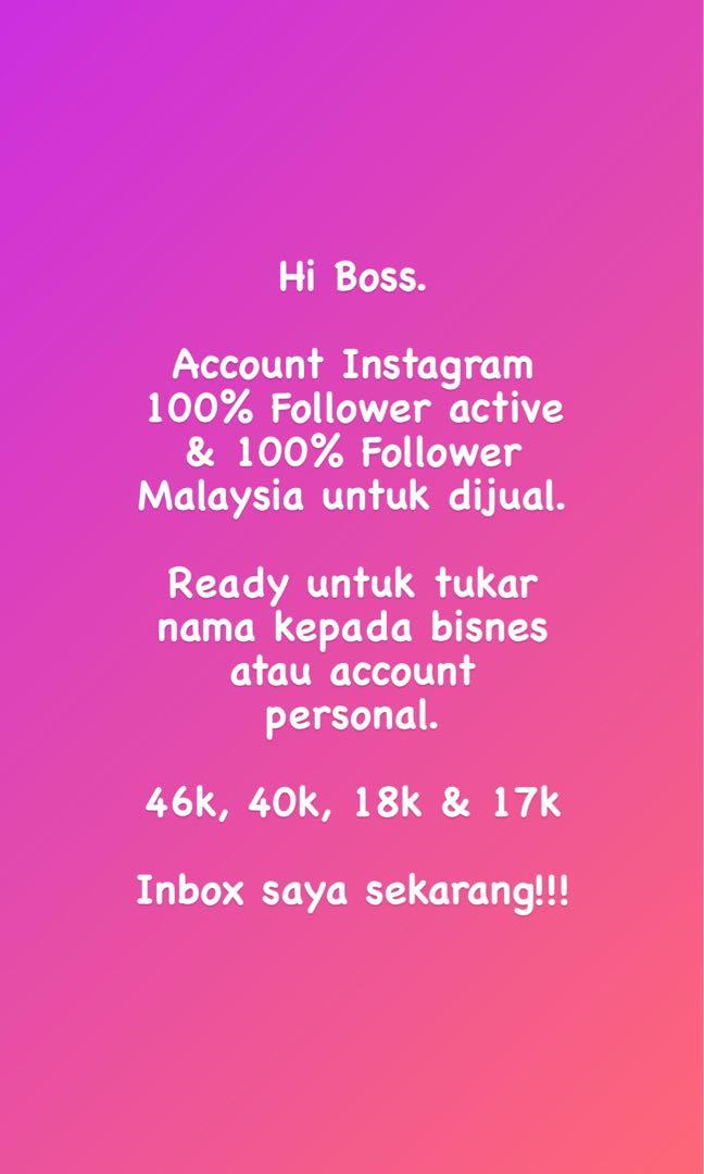 Instagram Account For Sales (Malaysia), Services, Others on Carousell