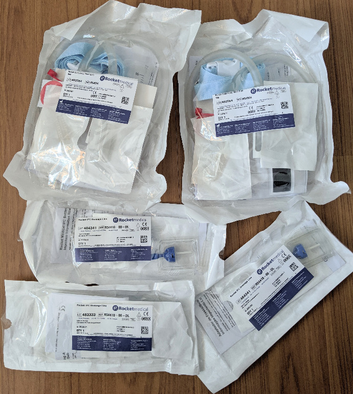 IPC Chest drainage kit, Rocket Medical Pleural Effusion Bag, Health