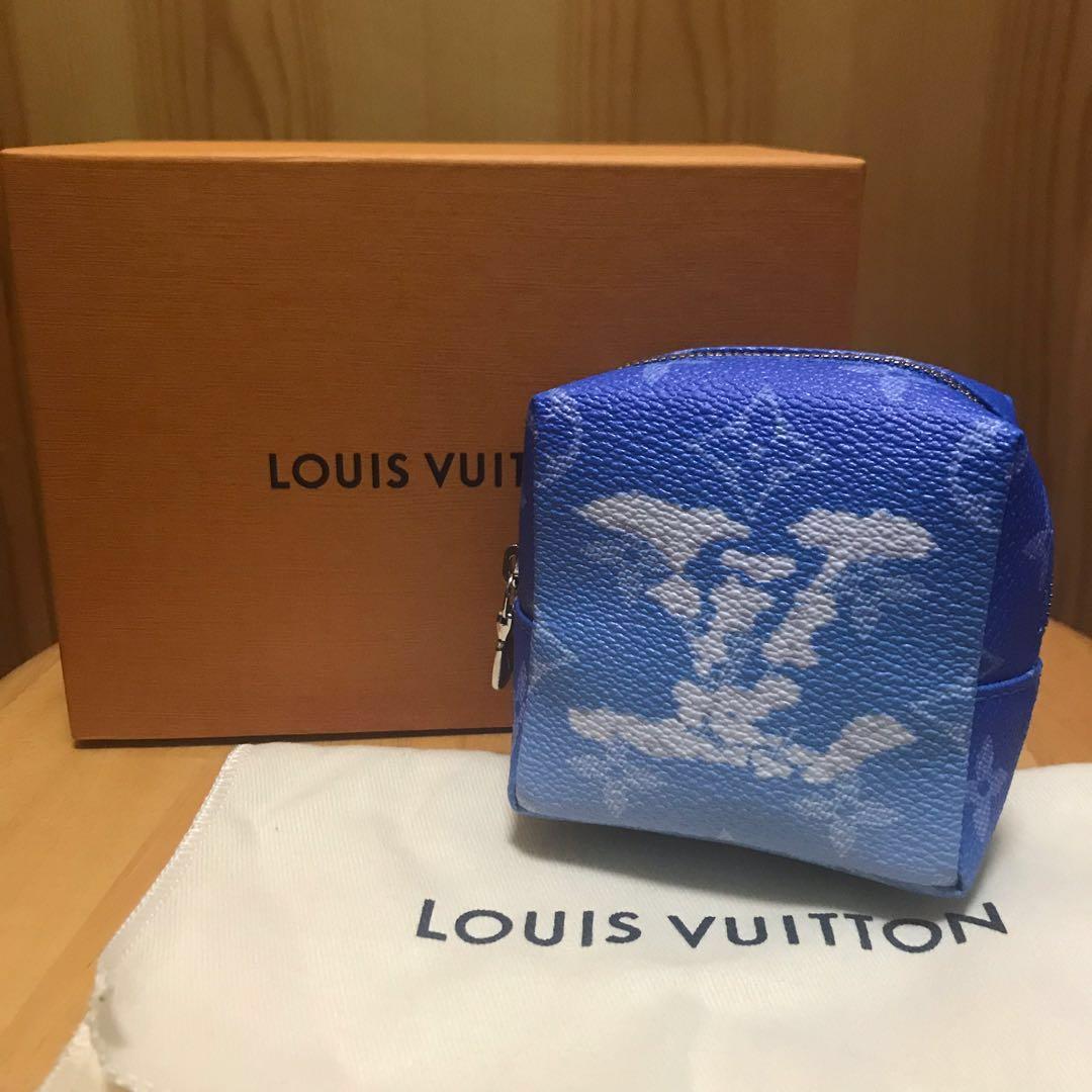 Louis Vuitton Squared Pouch Bag Charm Clouds Monogram Blue in