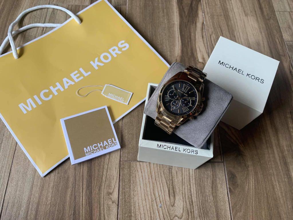 Michael Kors MK5739 43mm Gold Metal Case Black Dial Watch 691464951542 |  eBay