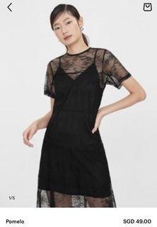 Midi sheer lace dress