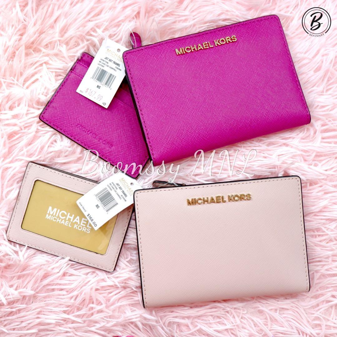 Amazoncom Michael Kors Jet Set Charm Small Id Chain Card Holder Soft Pink  One Size  Clothing Shoes  Jewelry