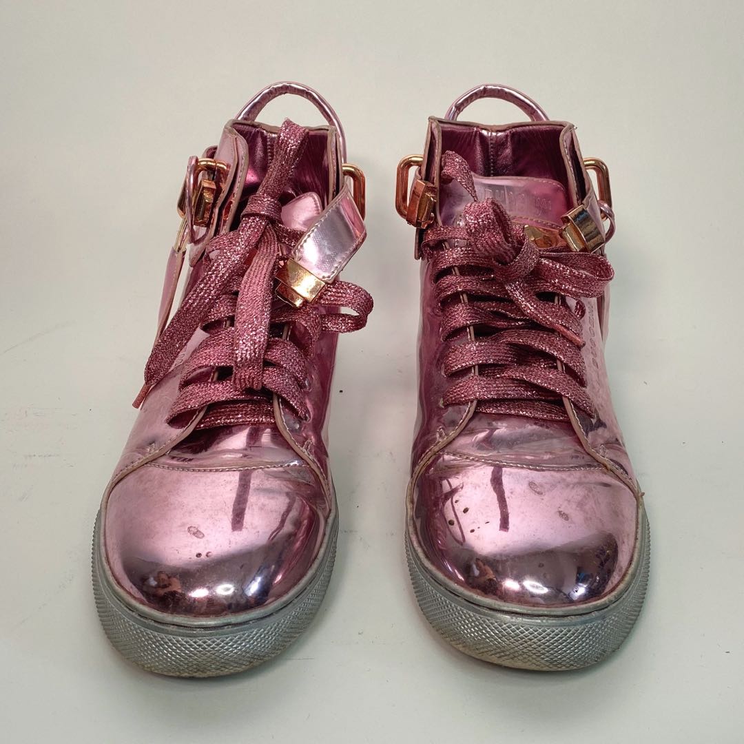 metallic high top sneakers