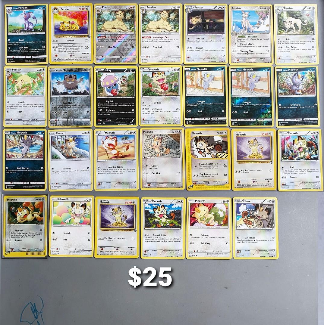 Pokemon pokémon Cards Meowth Persian collection, Hobbies Toys