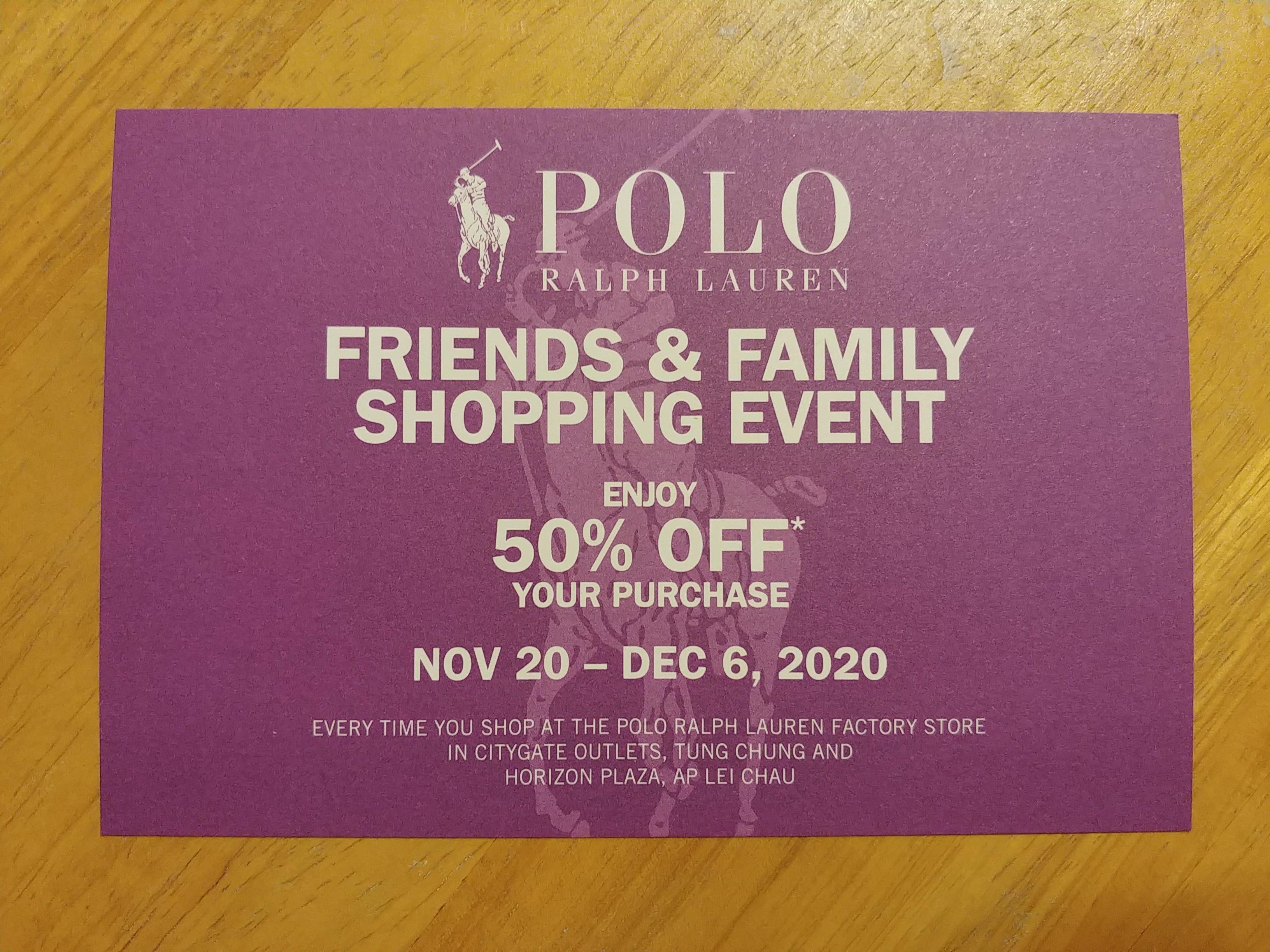polo ralph lauren friends and family coupon