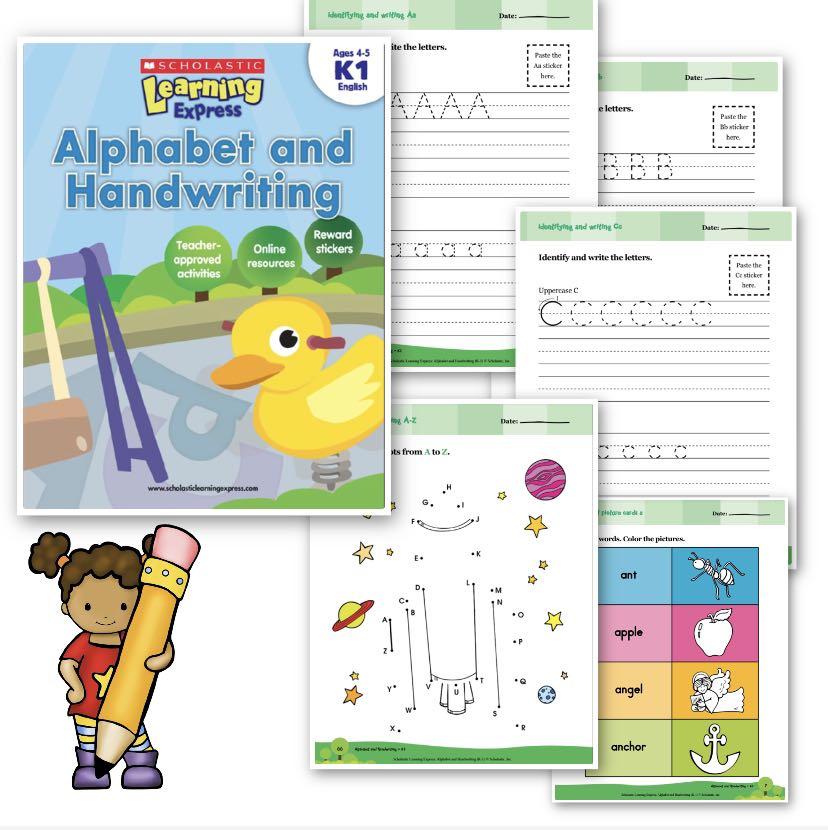 printable worksheet scholastic learning express alphabet and handwriting grade k1 hobbies toys books magazines children s books on carousell