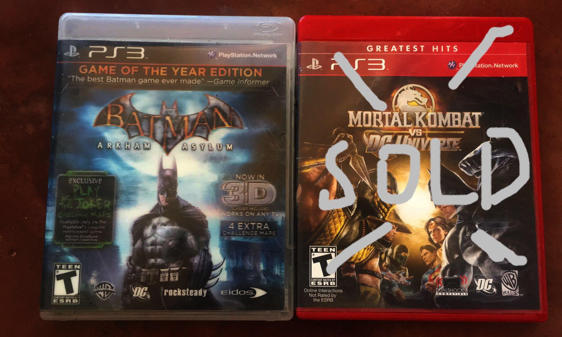 PS3 Games Batman Arkham Asylum - Mortal Kombat vs Dc Universe, Video  Gaming, Video Games, PlayStation on Carousell