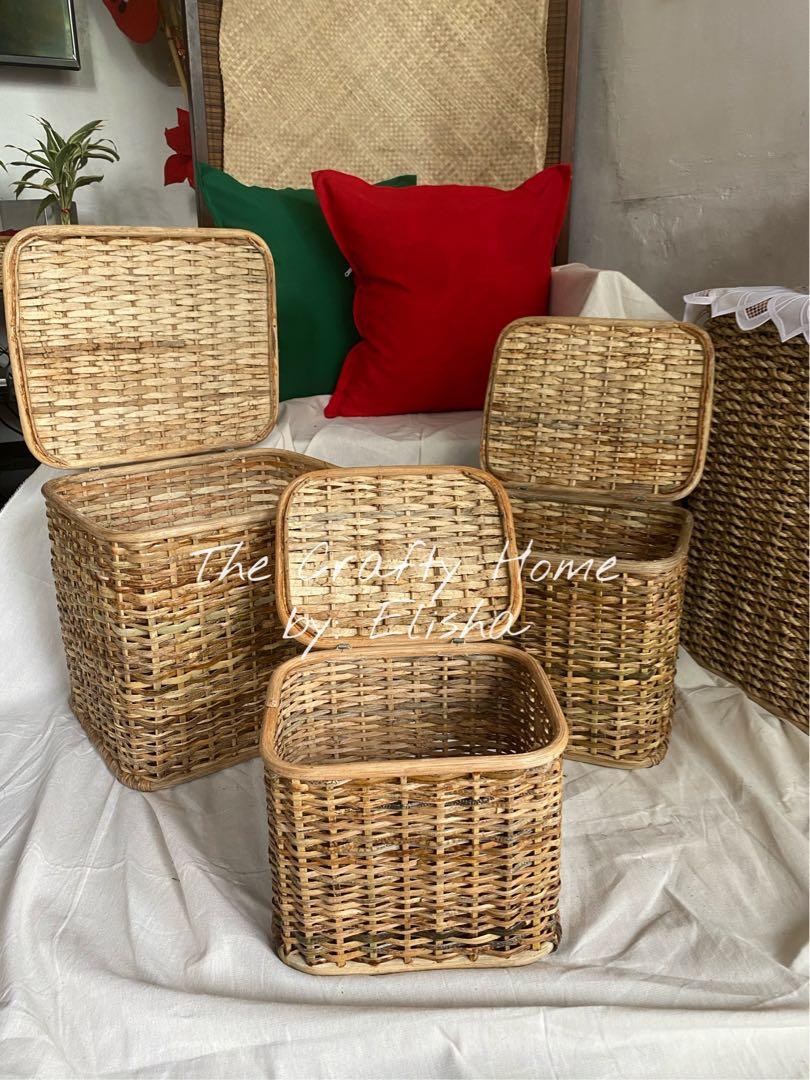 RATTAN STORAGE (Category: Storage Boxes & Baskets) located in Marikina City. Submitted by thecraftyhomebyelisha (Listing ID 1047831349, Image 3). Description: NEW NEW ITEM ‼️ We are now selling Rattan Storage 🤎 We also offer with cloth lining inside 😍 Storage basket 900/set (no cloth inside) LxWxH (based in inches) Small 10x8x8 - 250 Medium 12x10x10 - 300 Large 14x12x12 - 400 Storage basket 1350/set (w/ cloth lining) LxWxH (based in inches) Sma
